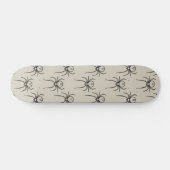 Spinne - Knochen weiß und schwarz Skateboard (Horizontal)