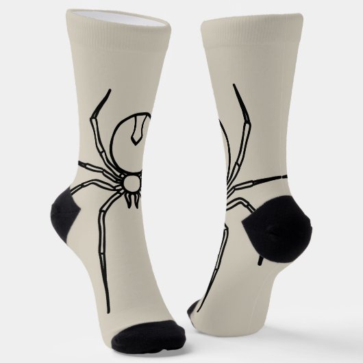 Spinne - Knochen weiß und schwarz Socken (Gewinkelt)