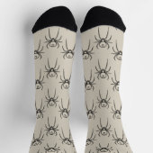 Spinne - Knochen weiß und schwarz Socken (Oben)