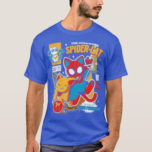 Spinne Mann Katze T-Shirt (Vorderseite)