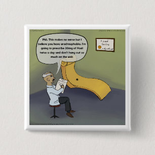 Spinne mit Arachnophobie in Therapie lustig Button