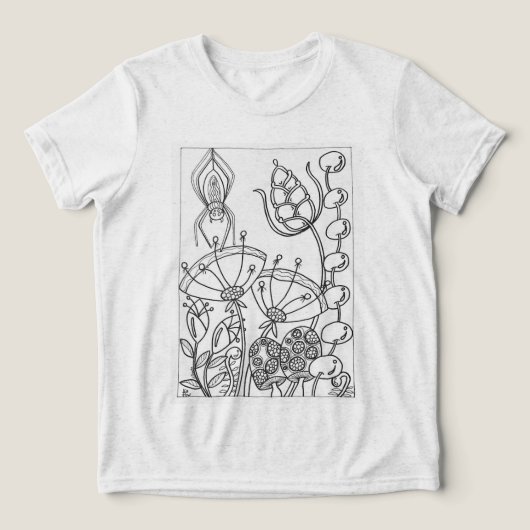 Spinne mit Fantasie-Blume Tri-Blend Shirt (Design Vorderseite)