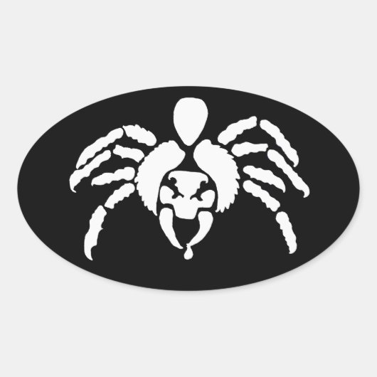Spinne mit Gift auf Knall Ovaler Aufkleber (Vorderseite)