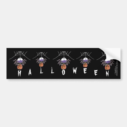 Spinne mit Jack-O-Lantern Autoaufkleber (Vorne)