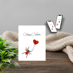 Spinne mit Luftballon Feiertagskarte