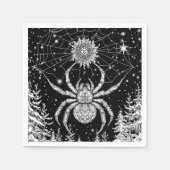 Spinne mit Mandala im magischen Netz Sternenhimmel Serviette (Vorderseite)