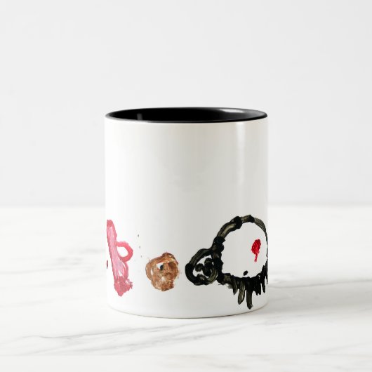 Spinne mit Milch und Plätzchen Zweifarbige Tasse (Mittel)
