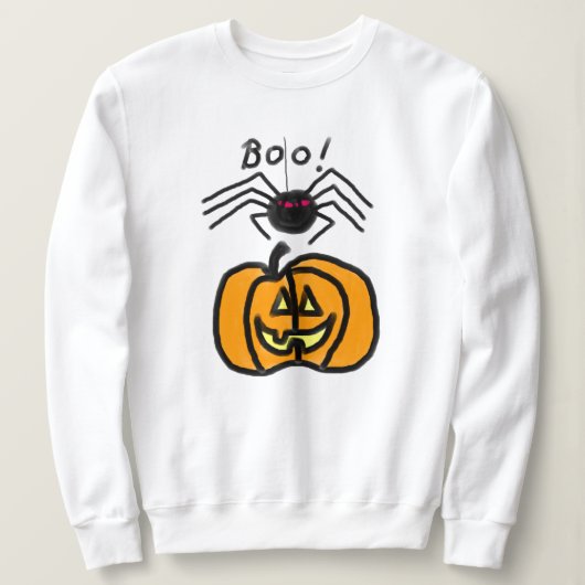 Spinne mit Pumpkin Halloween Sweatshirt (Design vorne)