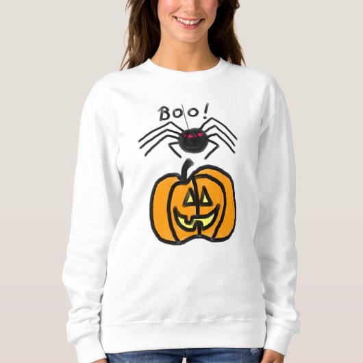 Spinne mit Pumpkin Halloween Sweatshirt (Vorderseite)