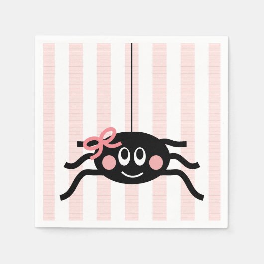 Spinne mit rosa Bow Serviette (Vorderseite)