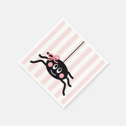 Spinne mit rosa Bow Serviette (Ecke)
