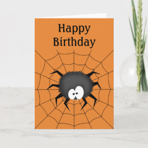 Spinne, Netz, Alles Gute zum Geburtstag Karte
