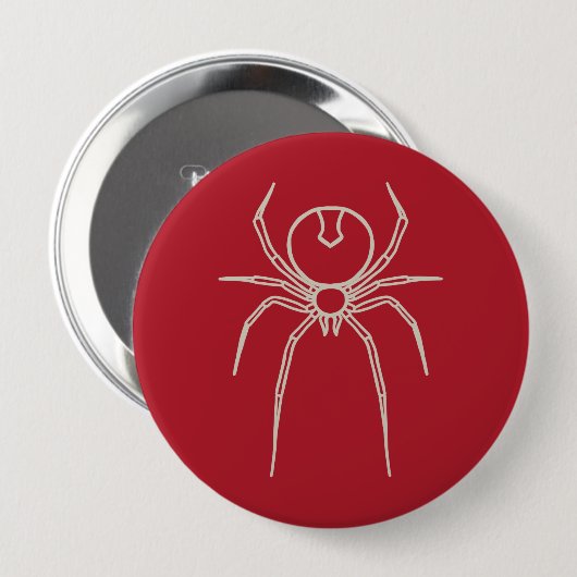 Spinne - Rot und Knochen weiß Button (Vorne & Hinten)