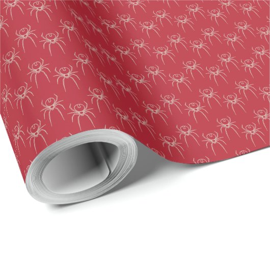Spinne - Rot und Knochen weiß Geschenkpapier (Rolleneckpunkt)