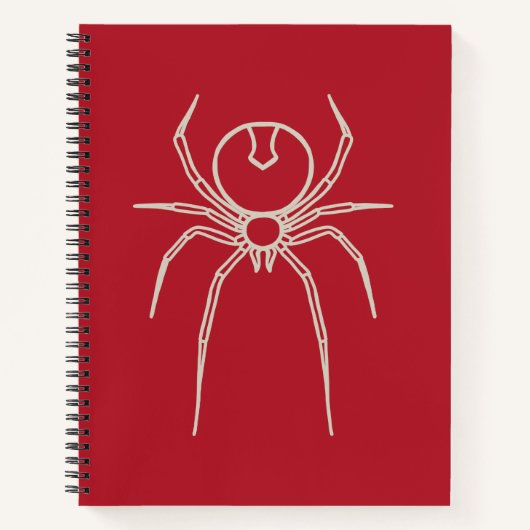 Spinne - Rot und Knochen weiß Notizblock (Vorderseite)
