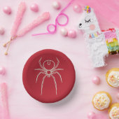 Spinne - Rot und Knochen weiß Pappteller (Party)