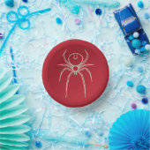Spinne - Rot und Knochen weiß Pappteller (Party)