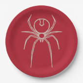 Spinne - Rot und Knochen weiß Pappteller (Vorderseite)