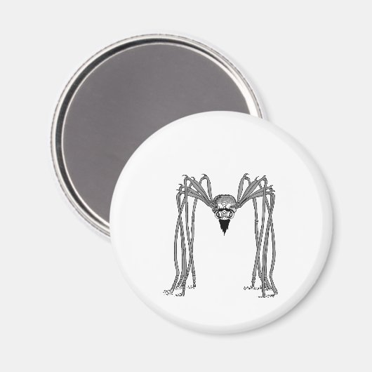 Spinne . schwarz-weiß magnet (Vorderseite/Rückseite)