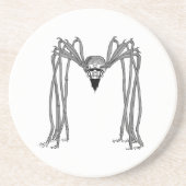 Spinne . schwarz-weiß sandstein untersetzer (Vorne)