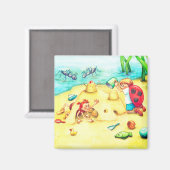Spinne Sonja und Marienkäfer Kai im August Magnet (Vorderseite/Rückseite)