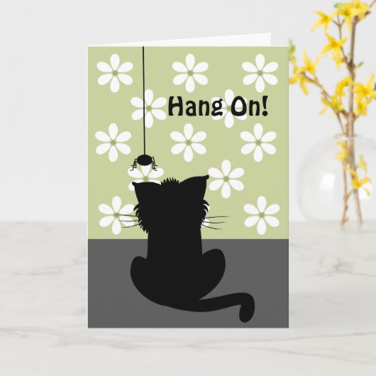 Spinne u. Katze Karte (Gelbe Blume)