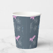 Spinne und Fledermaus im Netz Pappbecher (Rechts)