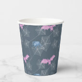 Spinne und Fledermaus im Netz Pappbecher (Vorderseite)