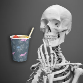 Spinne und Fledermaus im Netz Pappbecher