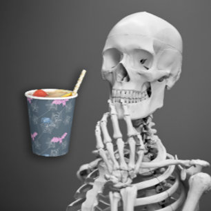 Spinne und Fledermaus im Netz Pappbecher