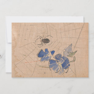 Spinne und Netz mit blauen Blumen Joseph Crawhal