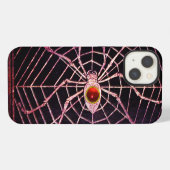 SPINNE UND NETZ Roter Rubin Schwarz iPhone Hülle (Rückseite (Horizontal))