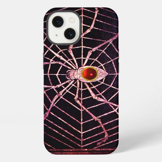 SPINNE UND NETZ Roter Rubin Schwarz iPhone Hülle (Rückseite)
