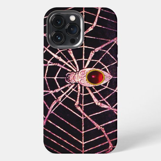 SPINNE UND NETZ Roter Rubin Schwarz iPhone Hülle (Rückseite)