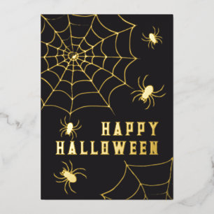 Spinne und Spinnennetz Halloween Folien Feiertagskarte