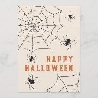Spinne und Spinnennetz Halloween Karte