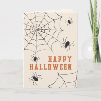 Spinne und Spinnennetz Halloween Karte