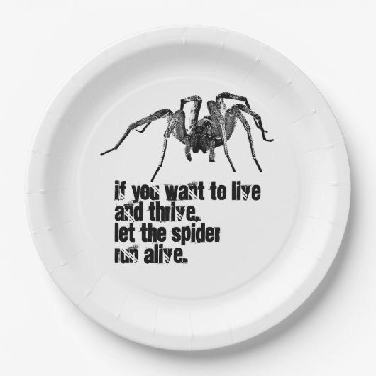 Spinne Zitat Sprichwort Design Pappteller (Vorderseite)