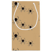 Spinnen auf braunem Muster Kleine Geschenktüte (Rückseite)