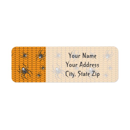 Spinnen auf der Rücksendeadresse-Kennzeichnung (Vorne)