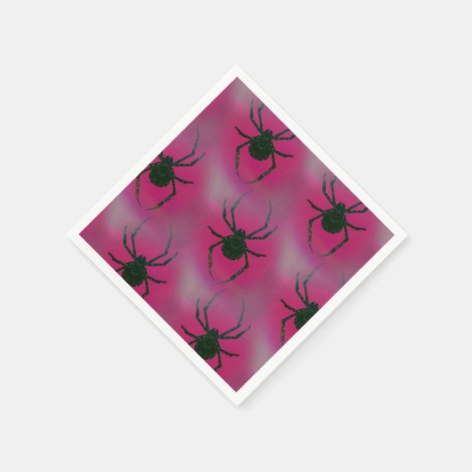 Spinnen auf rosa serviette (Ecke)