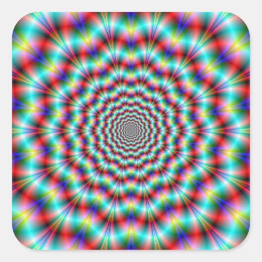 Spinnen auf Säure Quadratischer Aufkleber (Vorderseite)