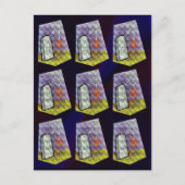 Spinnen aus dem Web und ein RIP Marker Muster Postkarte (Vorderseite)