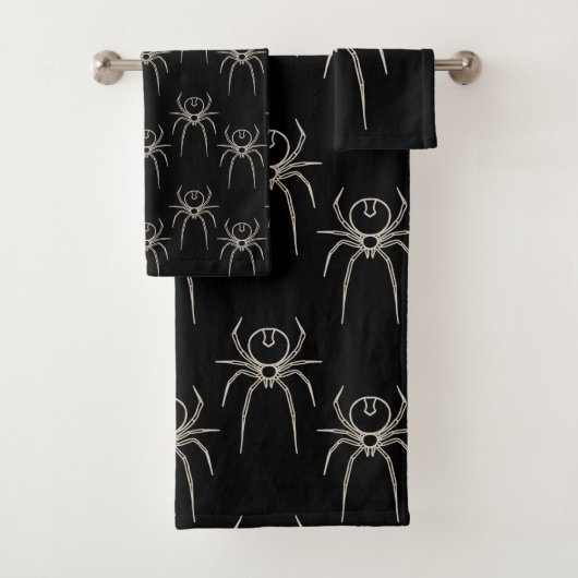 Spinnen - Battschwarz und Knochen weiß Badhandtuch Set (Insitu)