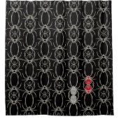 Spinnen - Battschwarz und Knochen weiß Duschvorhang (Vorderseite)