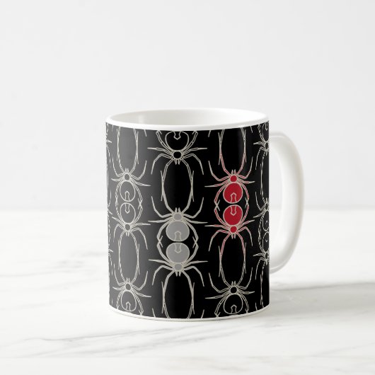 Spinnen - Battschwarz und Knochen weiß Kaffeetasse (VorderseiteRechts)
