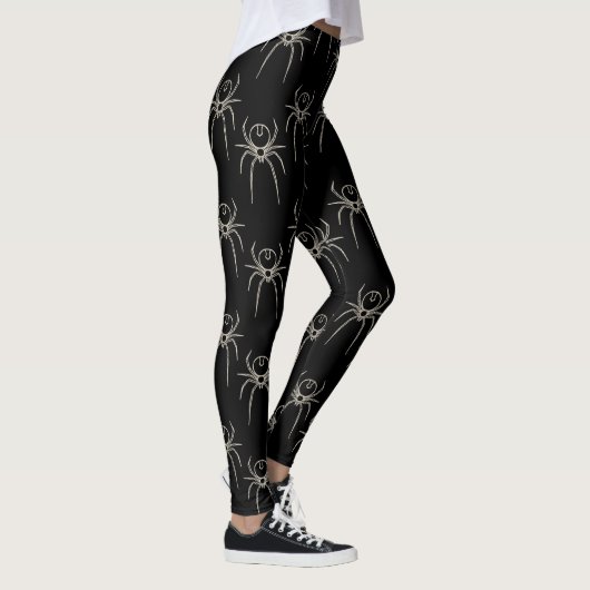 Spinnen - Battschwarz und Knochen weiß Leggings (Rechts)