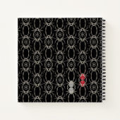 Spinnen - Battschwarz und Knochen weiß Notizblock (Rückseite)