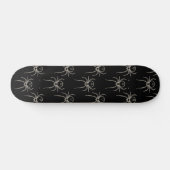 Spinnen - Battschwarz und Knochen weiß Skateboard (Horizontal)