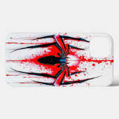 Spinnen-Emblem: Künstlerisches rotes Spritzermuste Case-Mate iPhone Hülle (Rückseite (Horizontal))